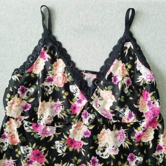 Torrid Satin Babydoll Y2K Lace Trim Floral Slip Dress Fairy Grunge Whimsigoth 2X - Picture 3 of 11